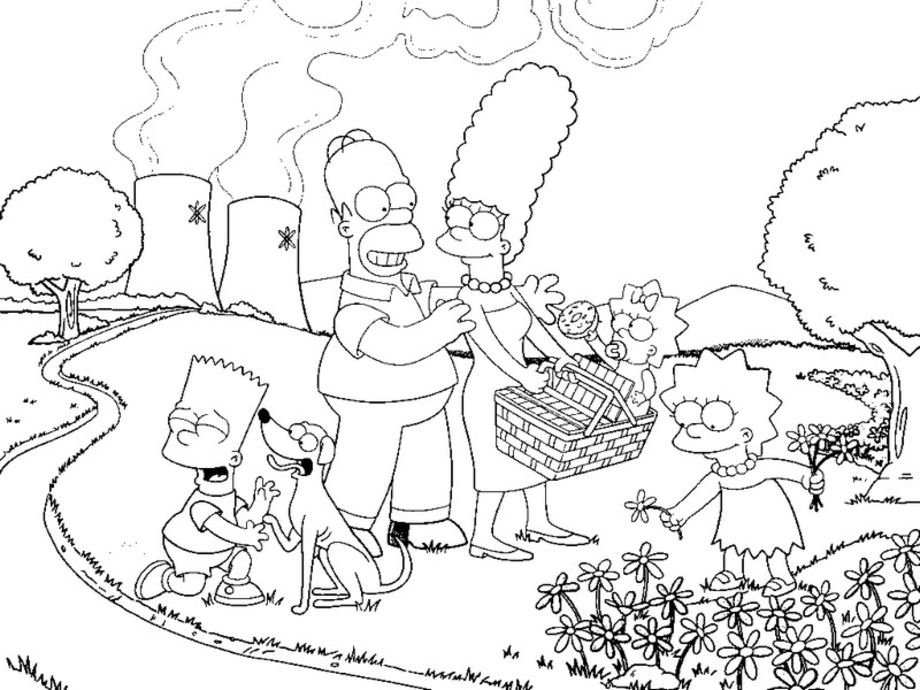 Homer Simpson se relaxe sur le canapé dans le salon de la famille Simpson