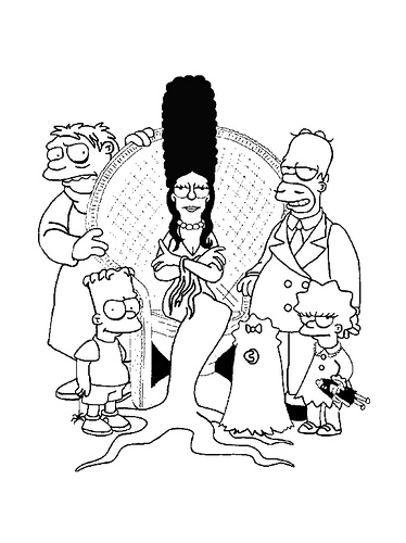 Homer et Marge Simpson en train de se détendre dans leur salon