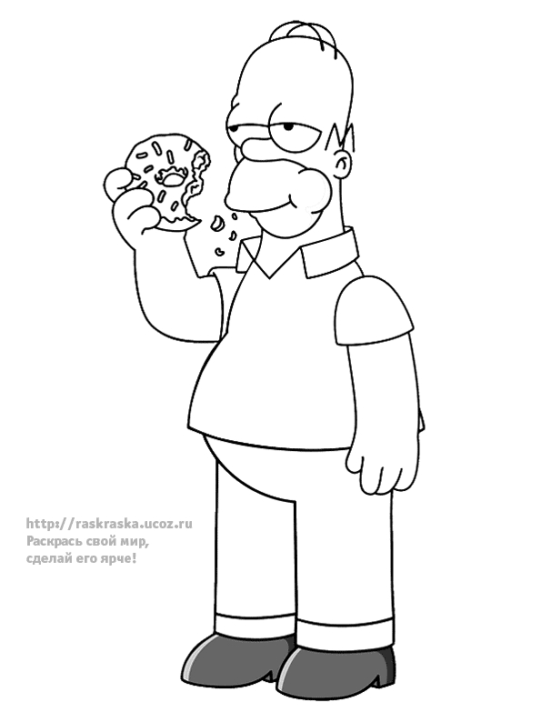 Homer Simpson savourant un donut sur son canapé
