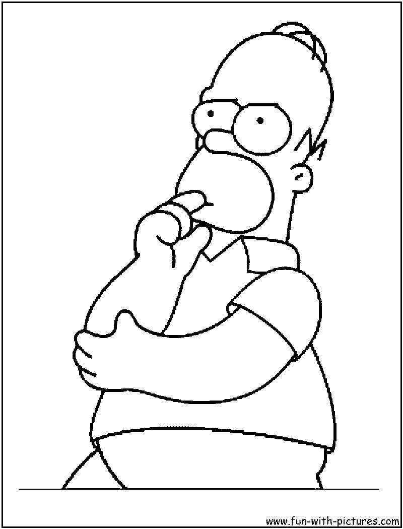 Homer Simpson dégustant un donut sur le canapé du salon