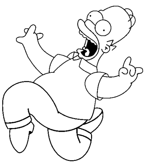Homer Simpson en train de déguster un donut dans son salon
