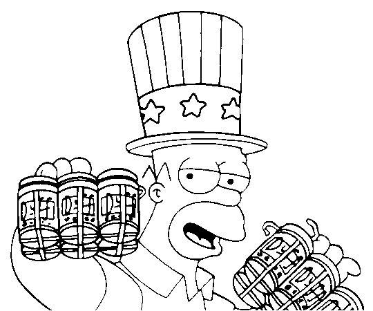 Homer Simpson en train de savourer un donut dans son salon