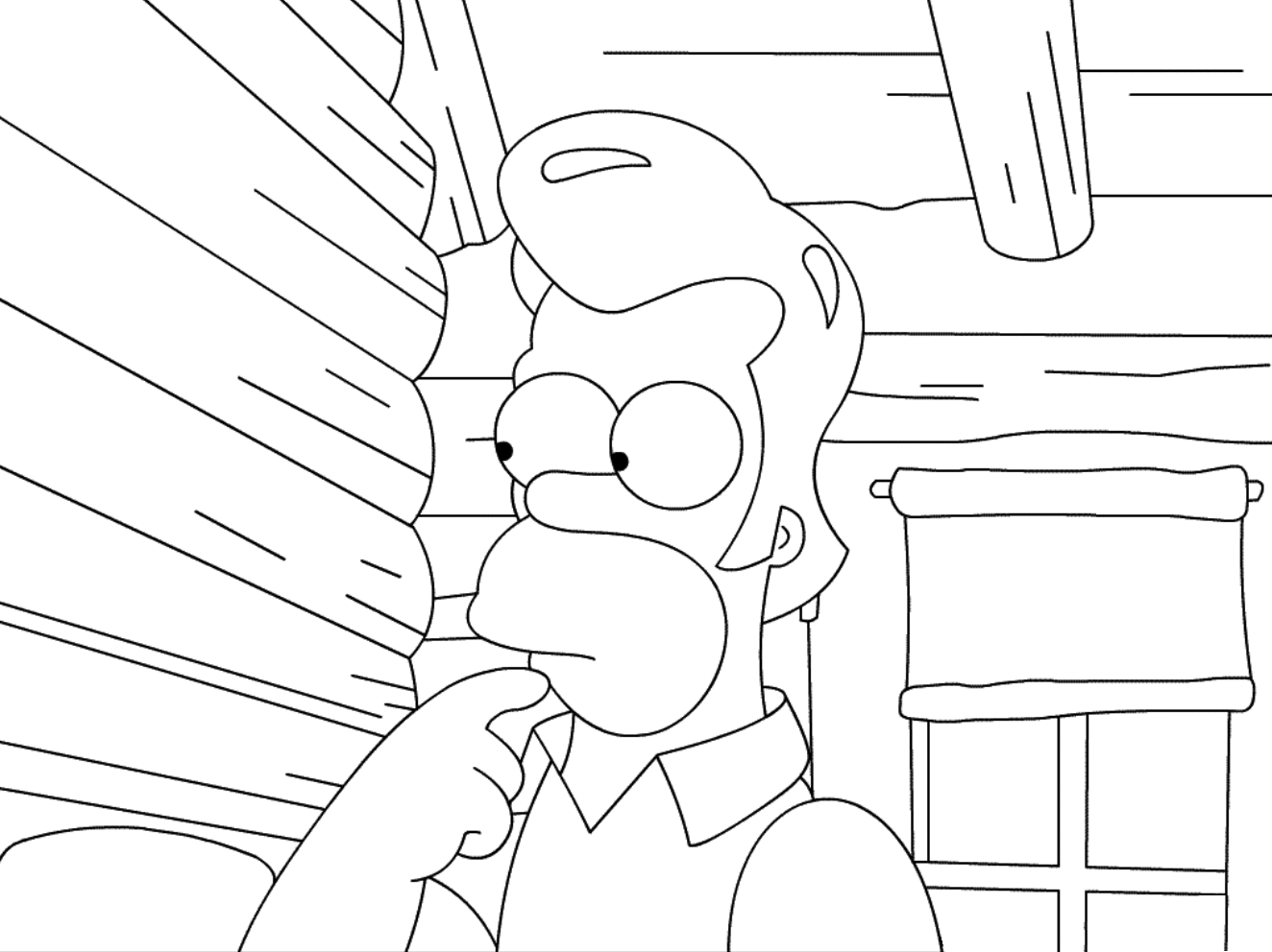 Homer Simpson dégustant un donut sur le canapé du salon