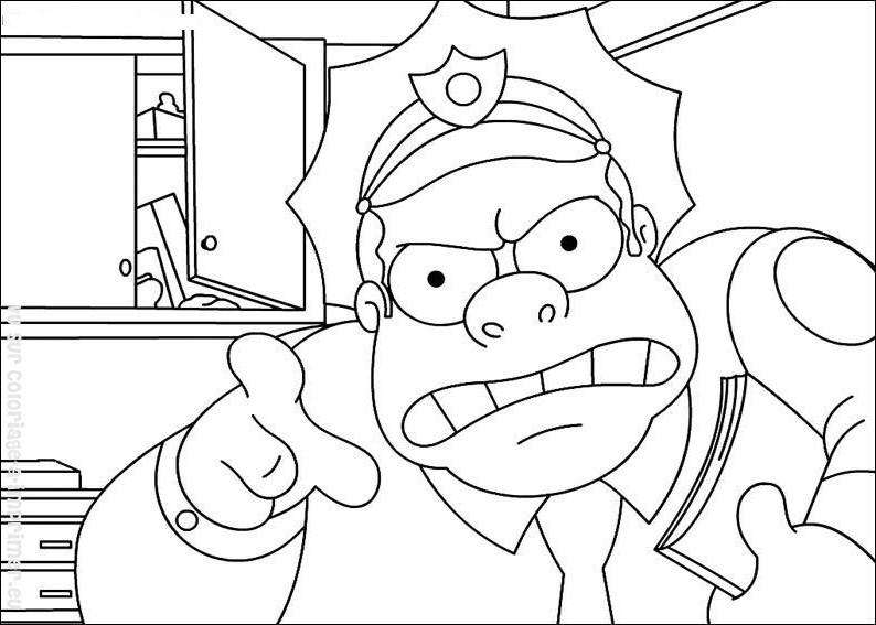 Homer Simpson en train de déguster un donut dans un décor de Springfield