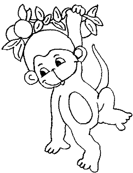 Un singe joyeux se balançant dans les arbres