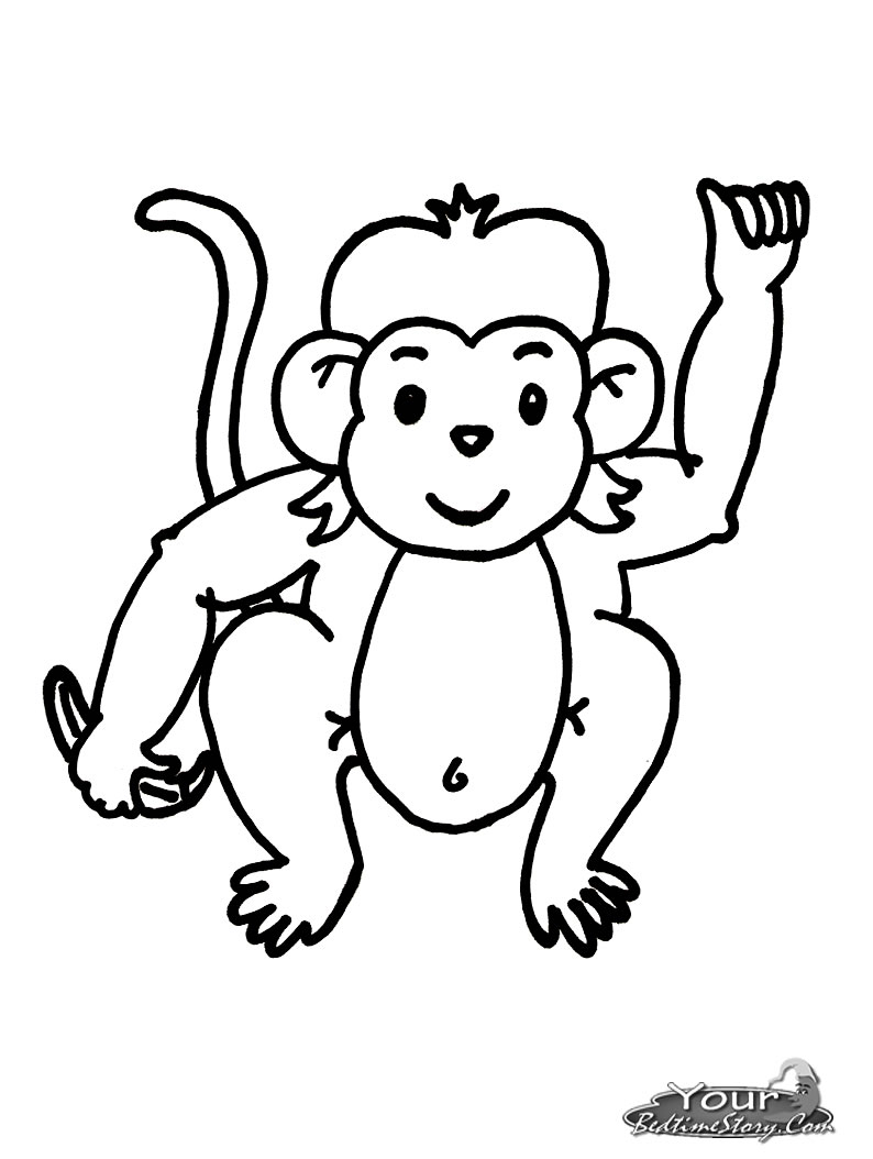 Un singe espiègle suspendu à une branche dans sa jungle