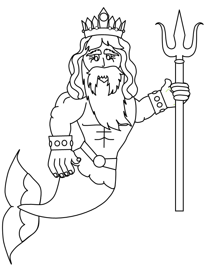 Coloriage d'une sirène jouant dans les vagues de l'océan