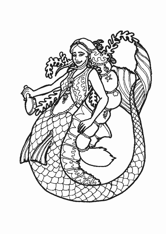 Une sirène joue avec des poissons dans un décor sous-marin