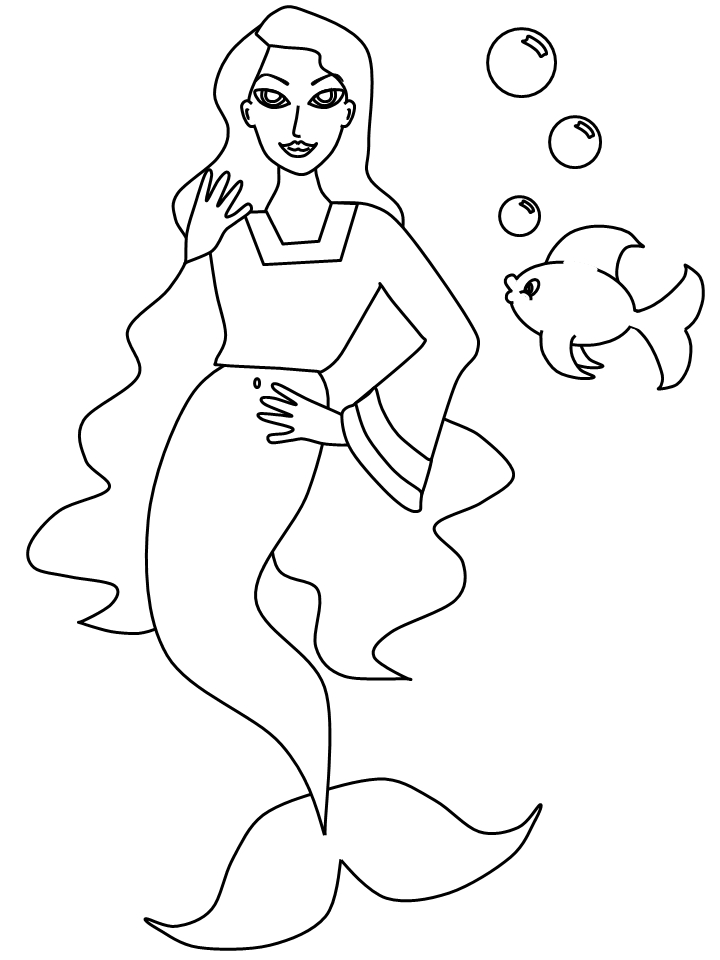 Une sirène jouant avec des poissons au fond de l'océan