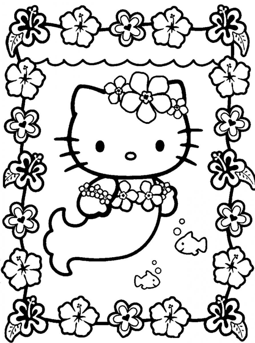 Coloriage d'une sirène nageant dans un océan vibrant