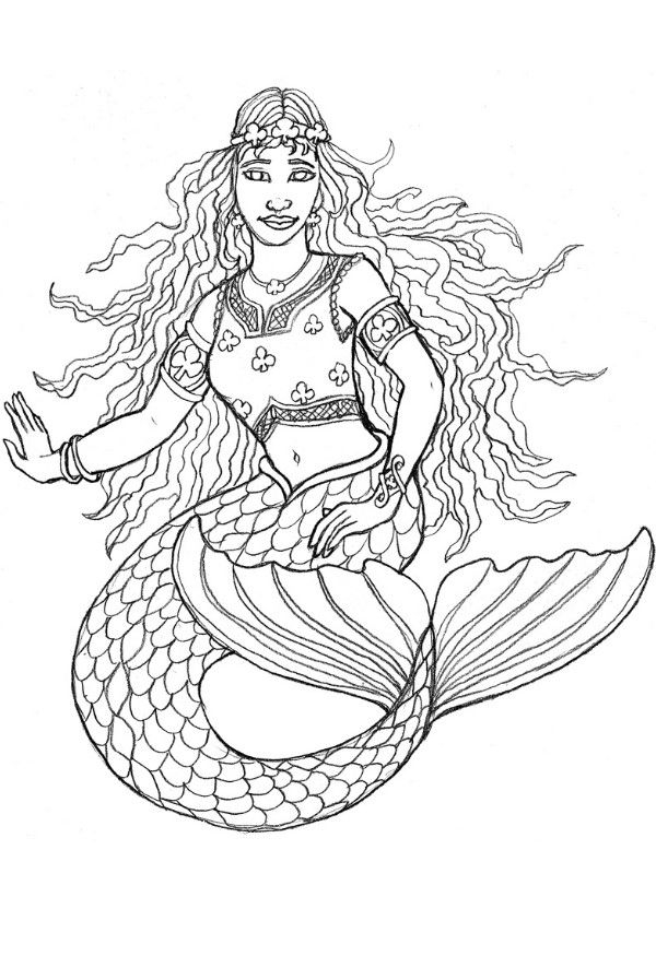 Une sirène jouant avec des poissons dans un monde aquatique