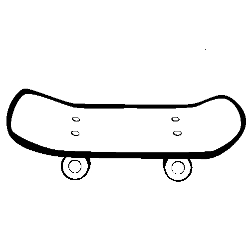 Coloriage d'un skateboard sur fond simple