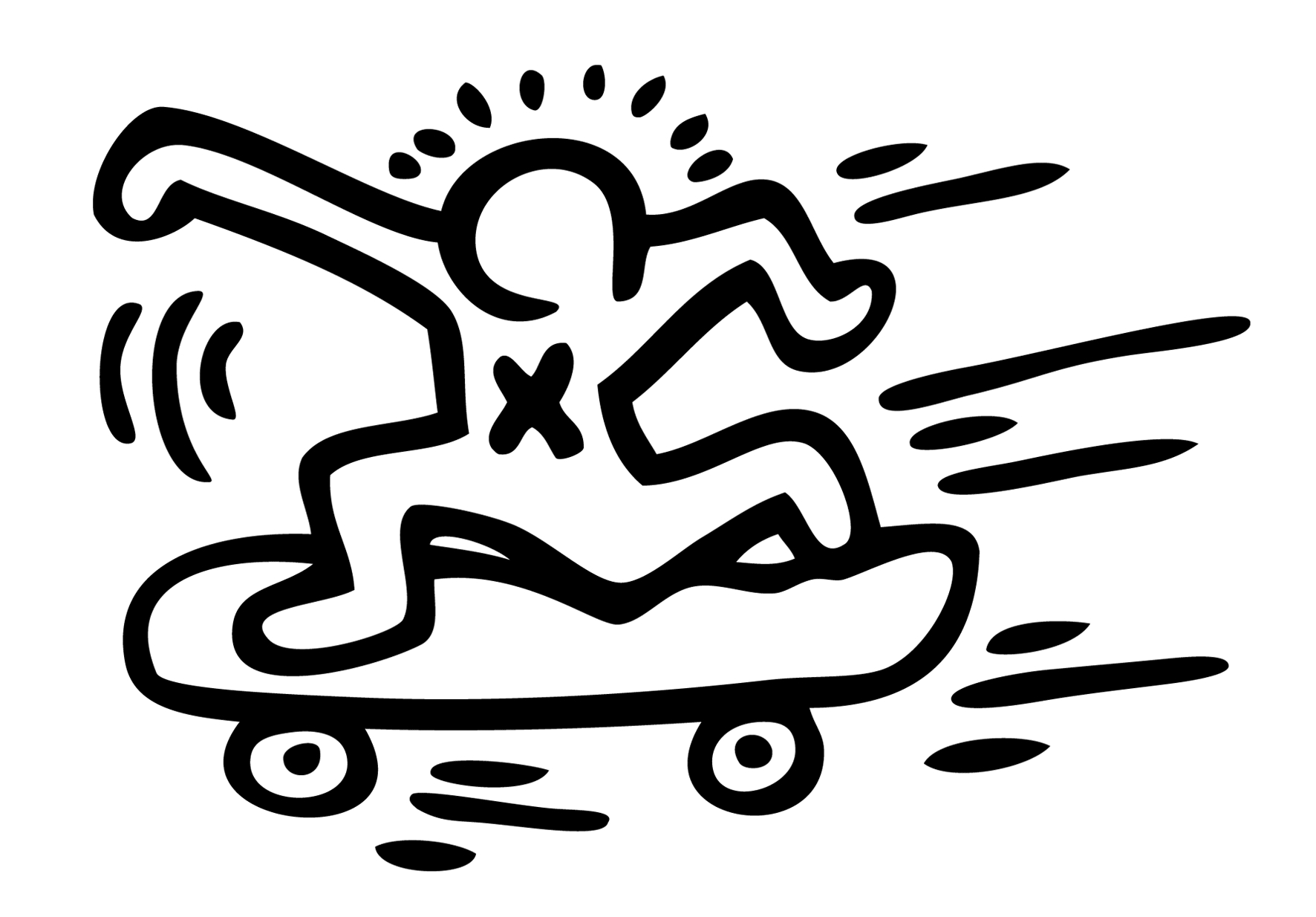 Coloriage d'un skateboard sur fond simple