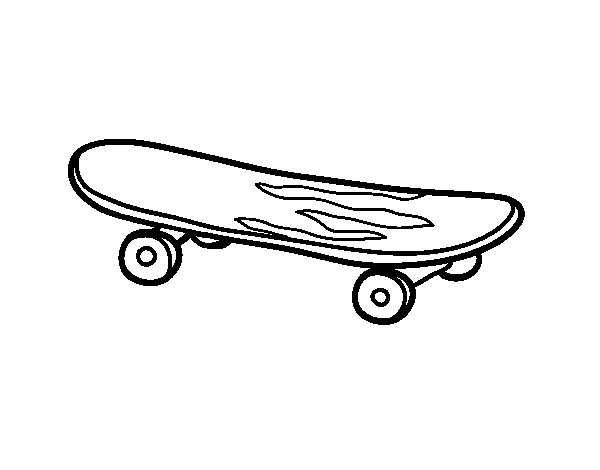 Coloriage d'un skateboard sur fond dynamique