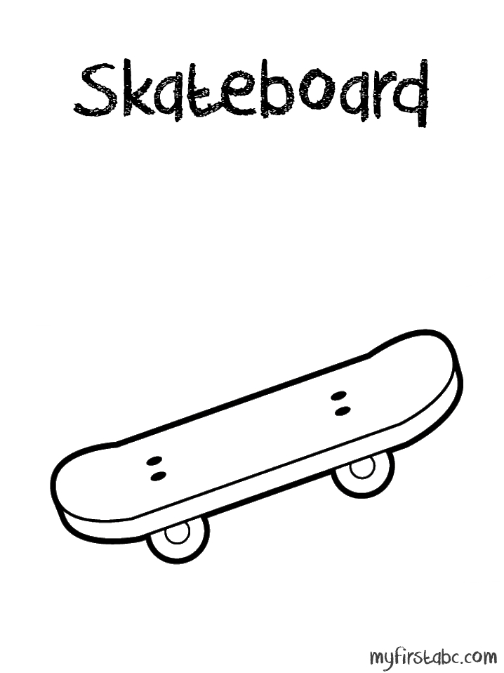 Coloriage d'un skateboard sur une planche à roulettes