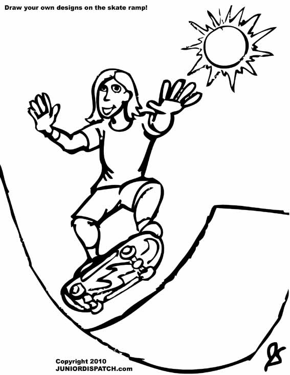 Coloriage d'un skateboard sur une surface urbaine