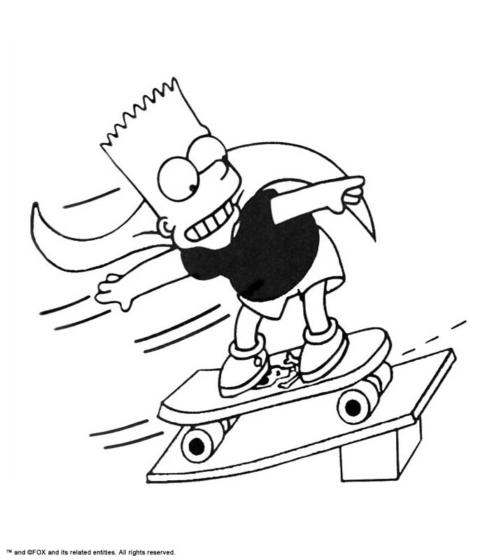 Coloriage d'un skateboard sur une planche à roulettes