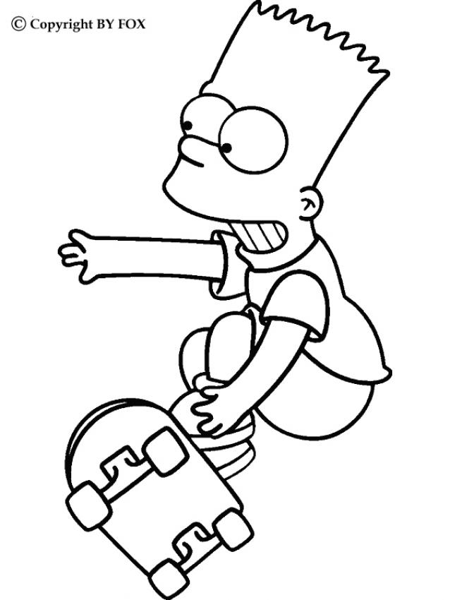 Coloriage d'un skateboard sur une planche à roulettes avec des détails dynamiques
