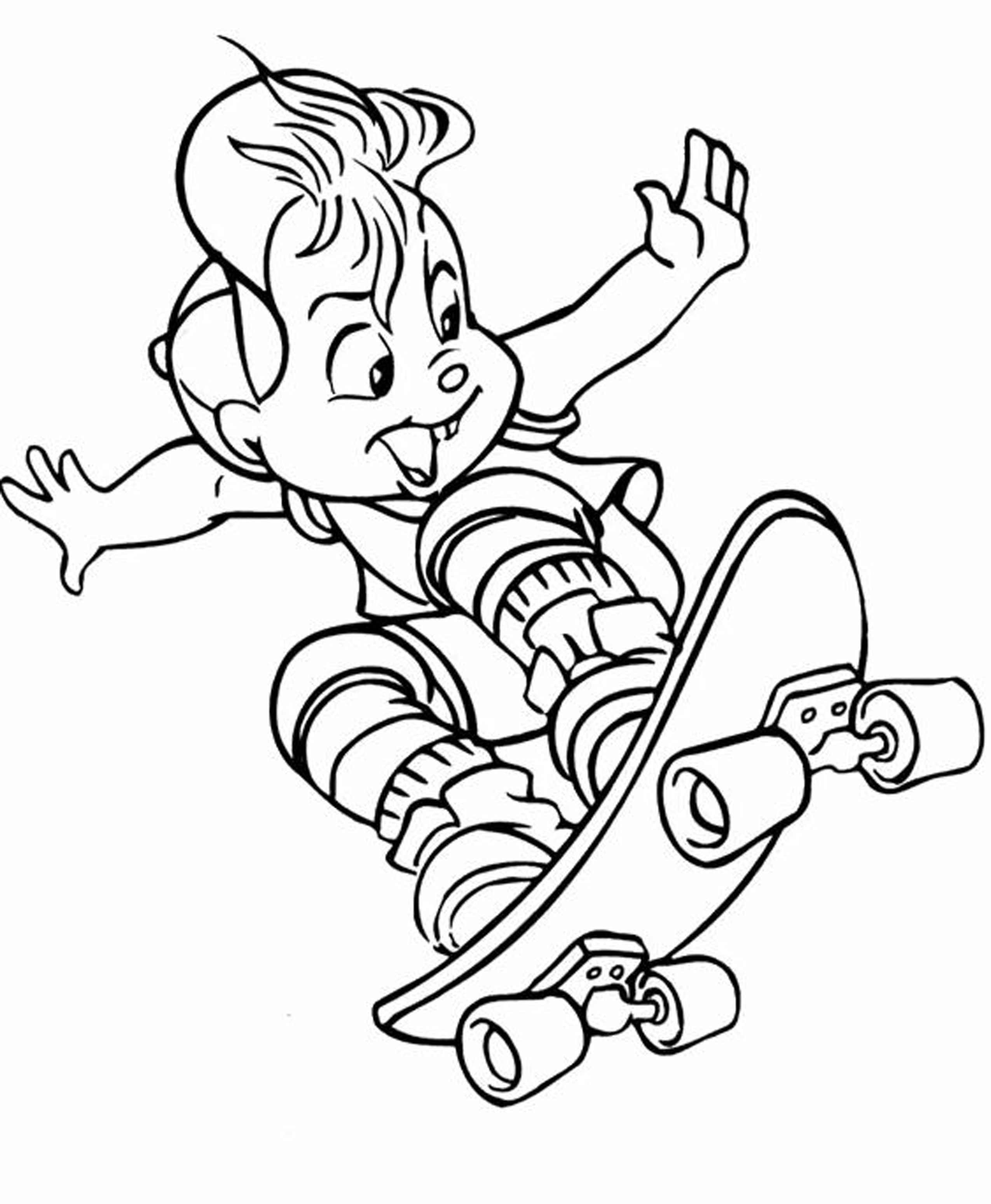 Coloriage d'un skateboard sur fond dynamique
