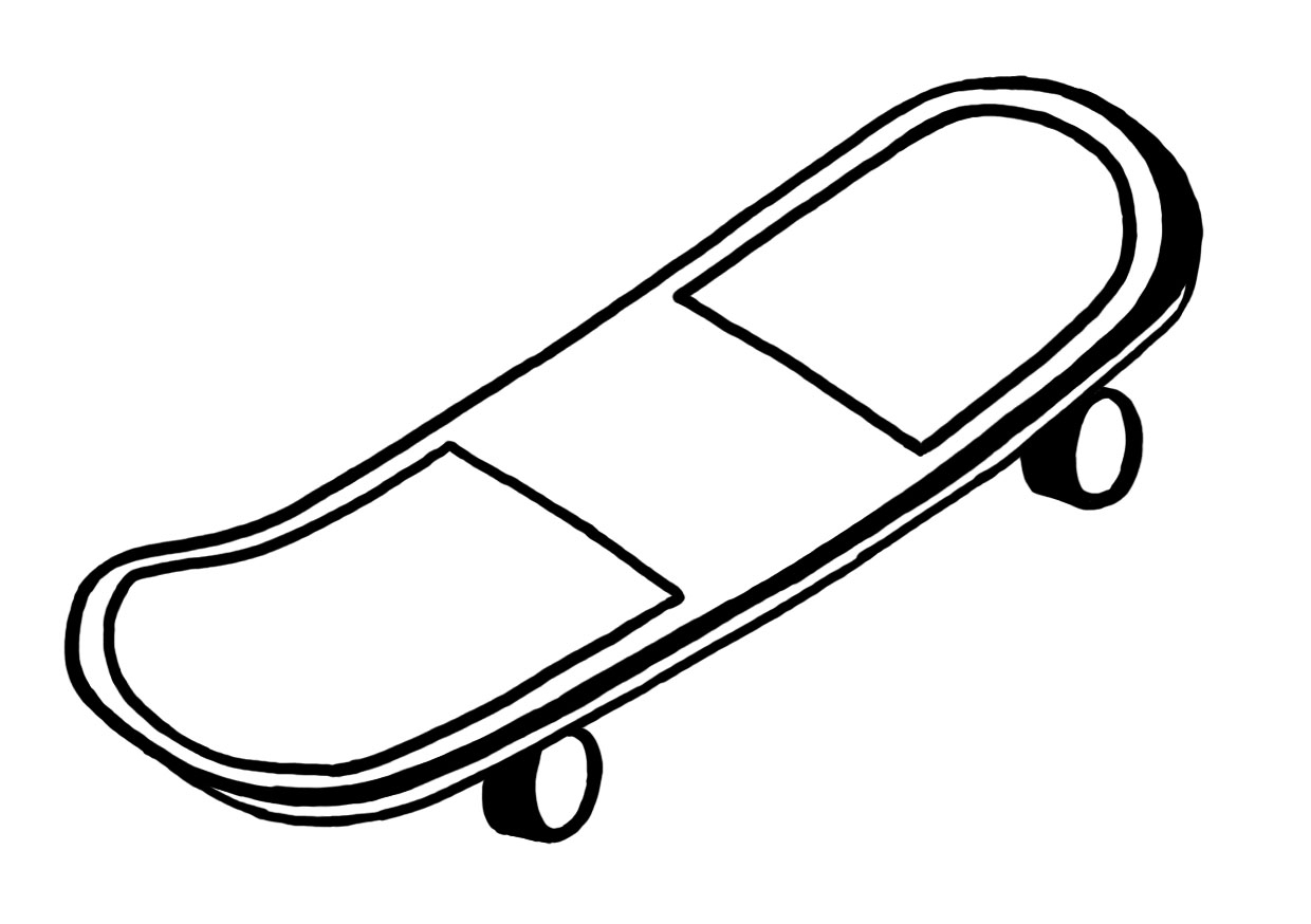 Coloriage d'un skateboard sur une surface de rue