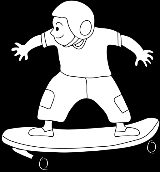 Coloriage d'un skateboard sur une planche à roulettes avec des détails stylisés