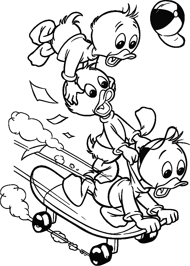 Coloriage d'un skateboard sur une planche à roulettes