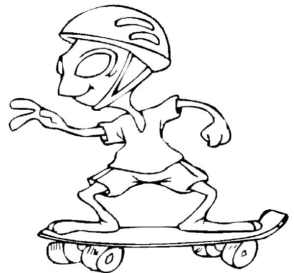 Coloriage d'un skateboard sur une surface urbaine