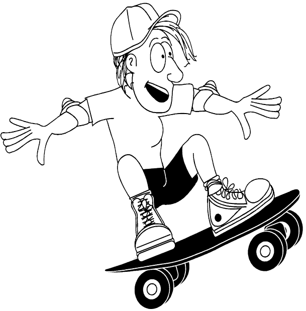 Coloriage d'un skateboard sur une surface urbaine
