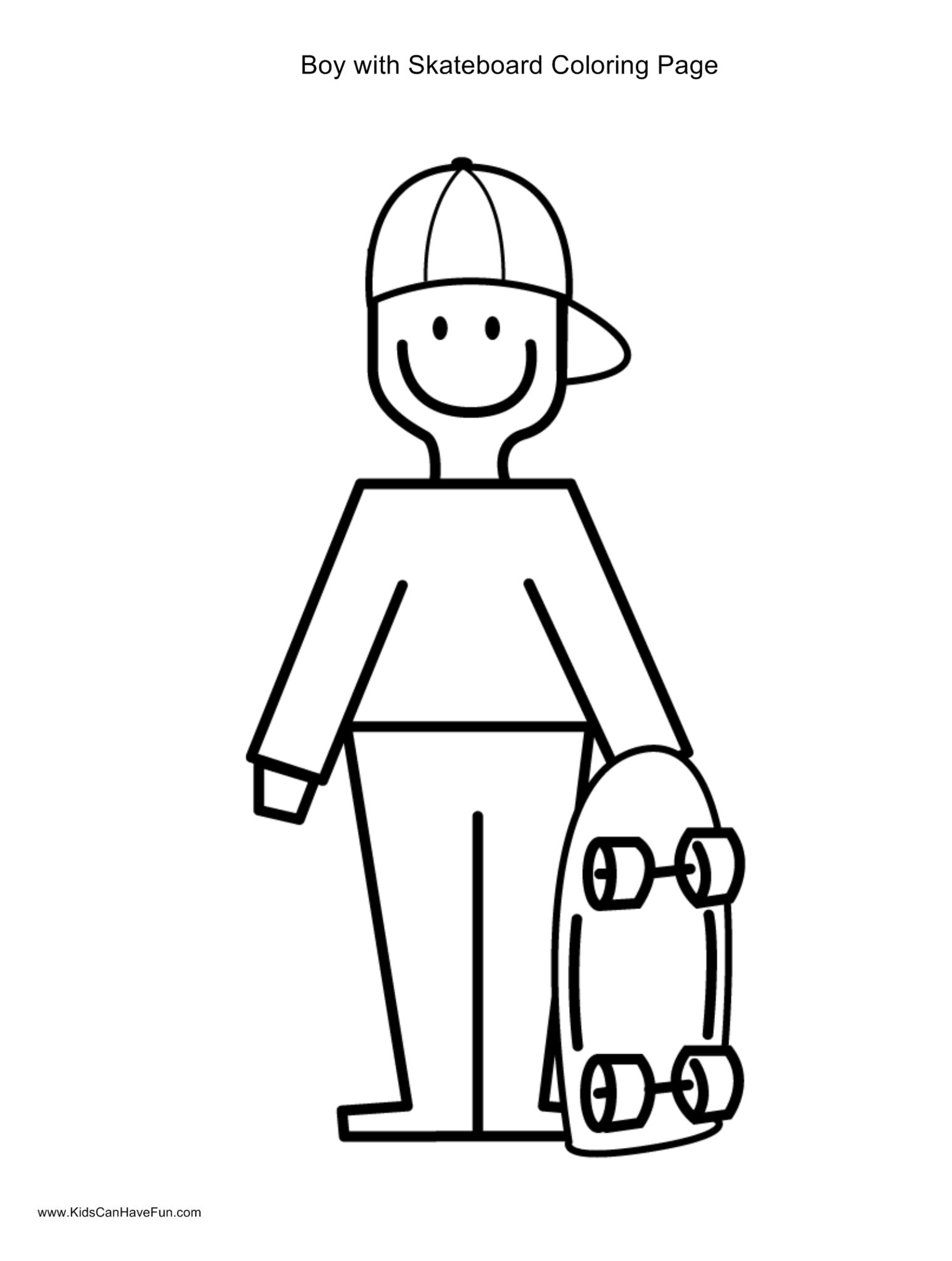 Coloriage d'une planche à roulettes sur un fond simple