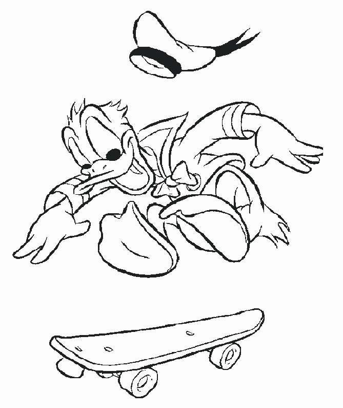 Coloriage d'un skateboard stylé en mouvement sur fond urbain