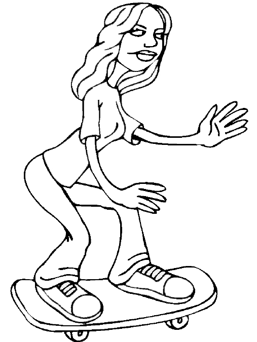 Coloriage d'un skateboard sur une surface urbaine