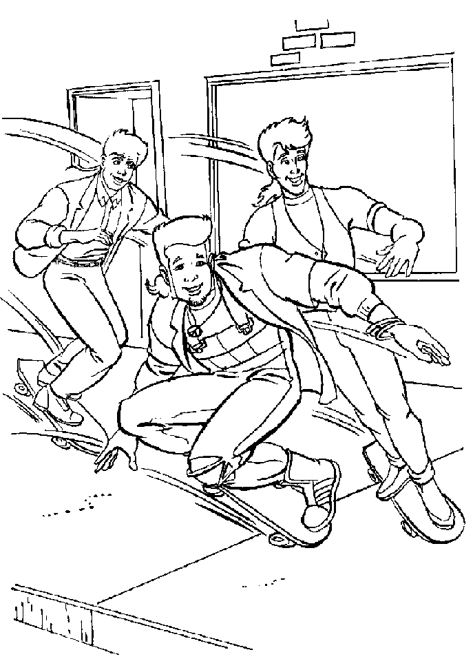 Coloriage d'un skateboard sur une surface plane