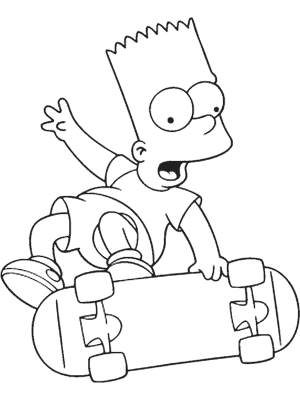 Coloriage d'un skateboard sur fond minimaliste