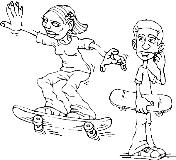 Coloriage d'un skateboard sur une surface urbaine