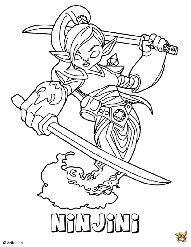 Personnages de Skylanders en pleine action dans un décor dynamique