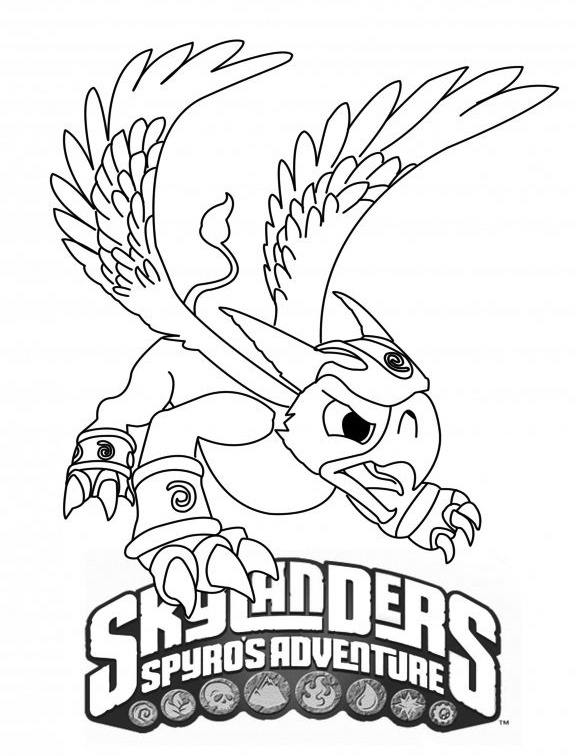 Personnage des Skylanders avec un décor dynamique en action