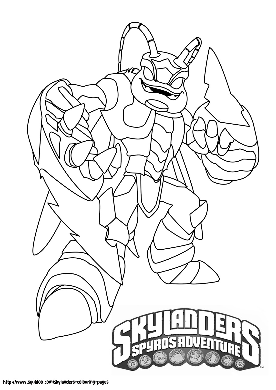 Coloriage de personnages Skylanders en pleine aventure