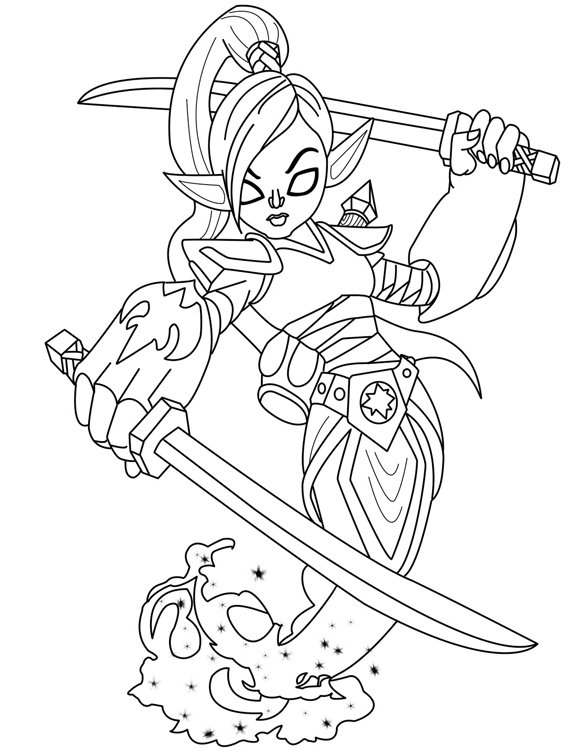 Personnage de Skylanders en pleine action dans un décor dynamique