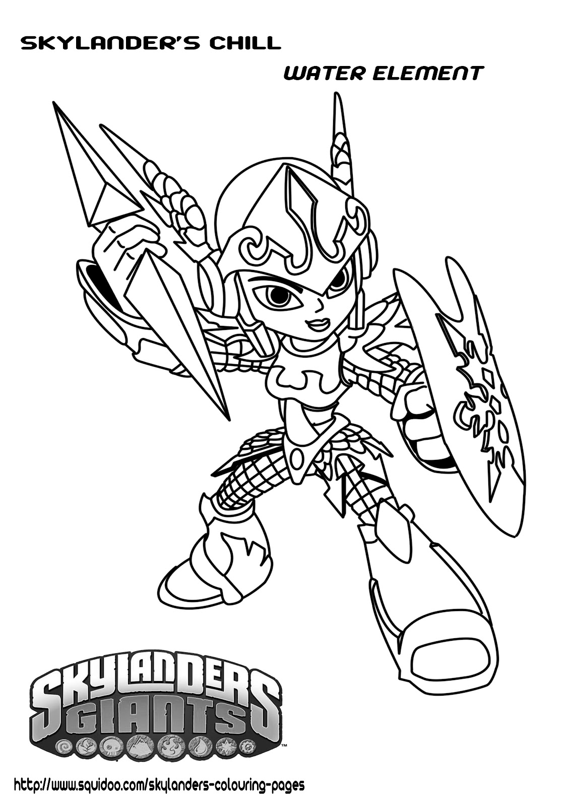Personnage de Skylanders prêt à l'action dans un décor dynamique