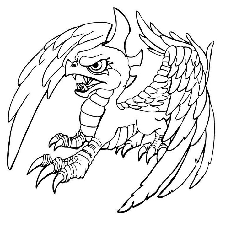 Coloriage de personnages de Skylanders en pleine action dans un paysage fantastique