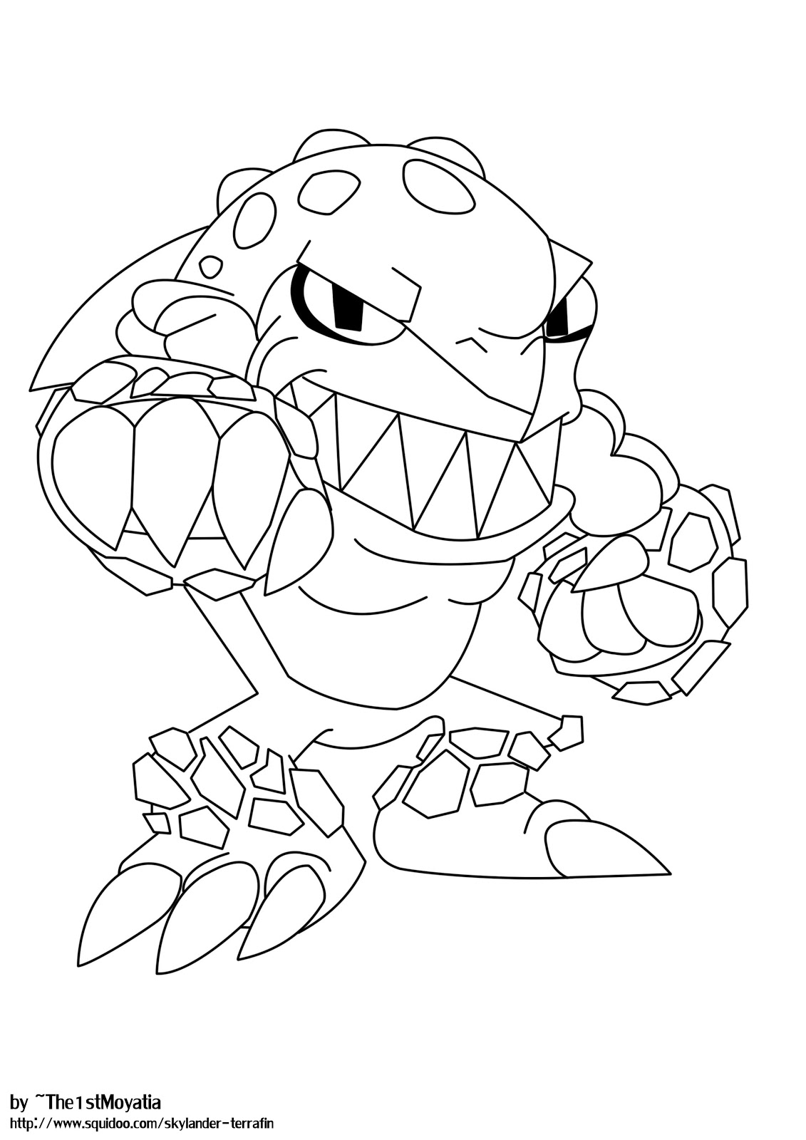 Coloriage de Skylanders avec des personnages en action dans un décor dynamique