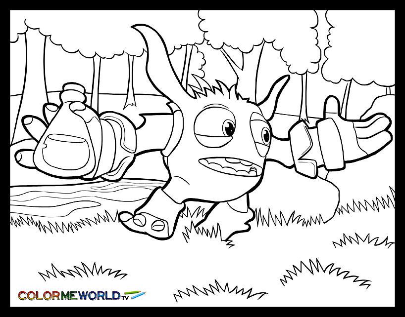 Coloriage de personnages Skylanders en pleine aventure