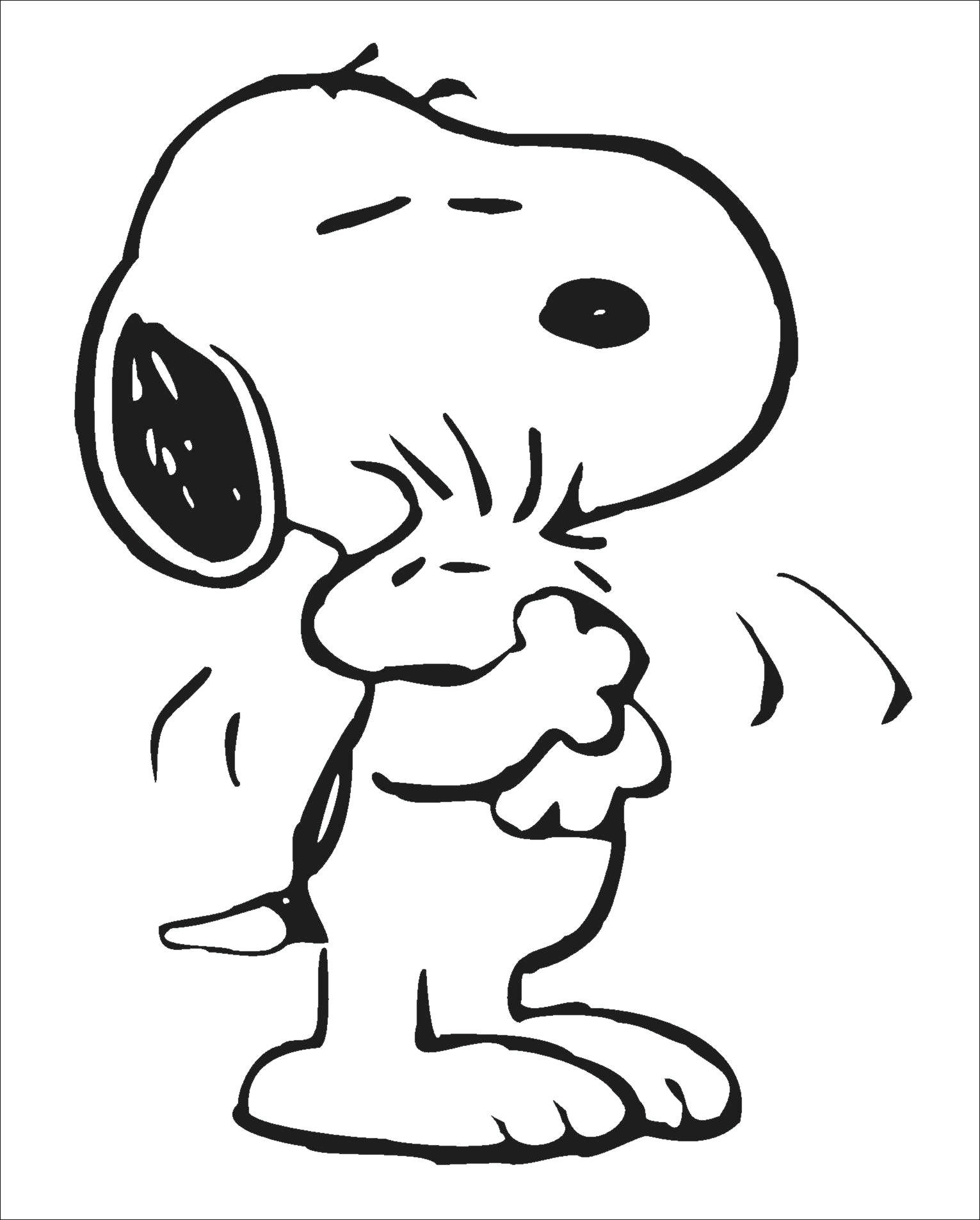 Snoopy et Woodstock se reposent sur un nuage dans un ciel paisible