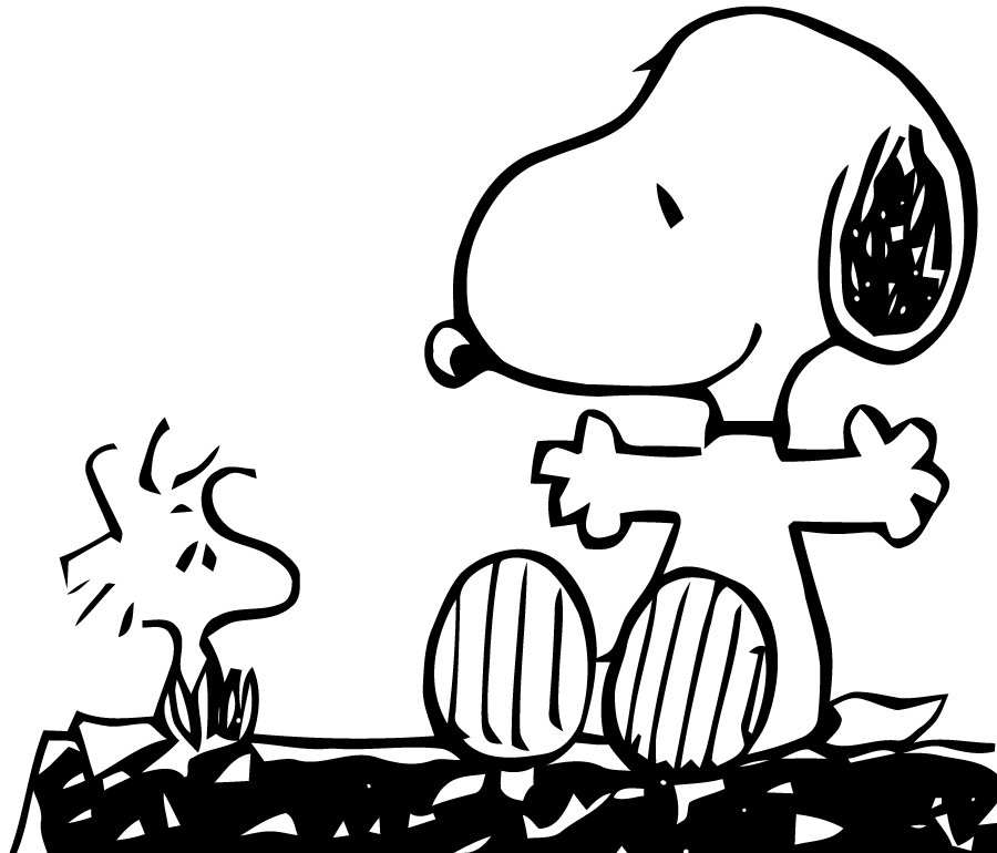 Snoopy et Woodstock profitent d’une journée ensoleillée au bord de la mer