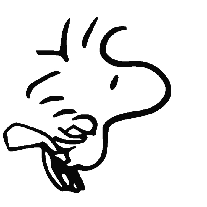 Coloriage de Snoopy en train de dormir paisiblement sur sa niche