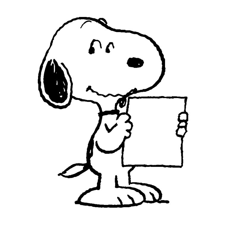 Snoopy en train de rêver sur son doghouse sous un ciel étoilé