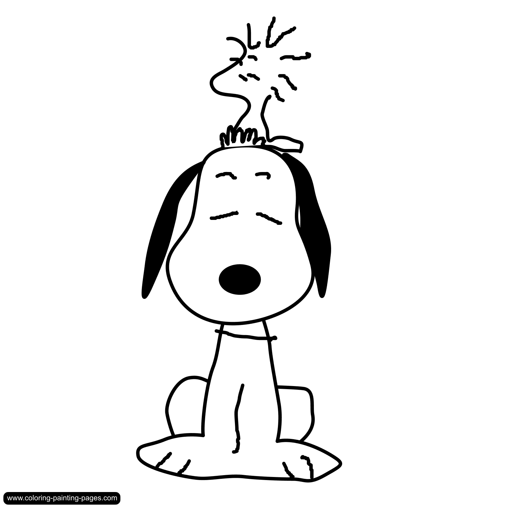 Snoopy en pleine réflexion sur son doghouse