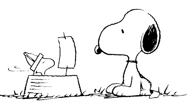 Snoopy en pleine sieste sur son doghouse sous un ciel ensoleillé