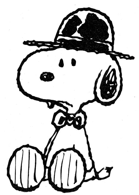 Snoopy et Woodstock en pleine aventure sur une branche d'arbre