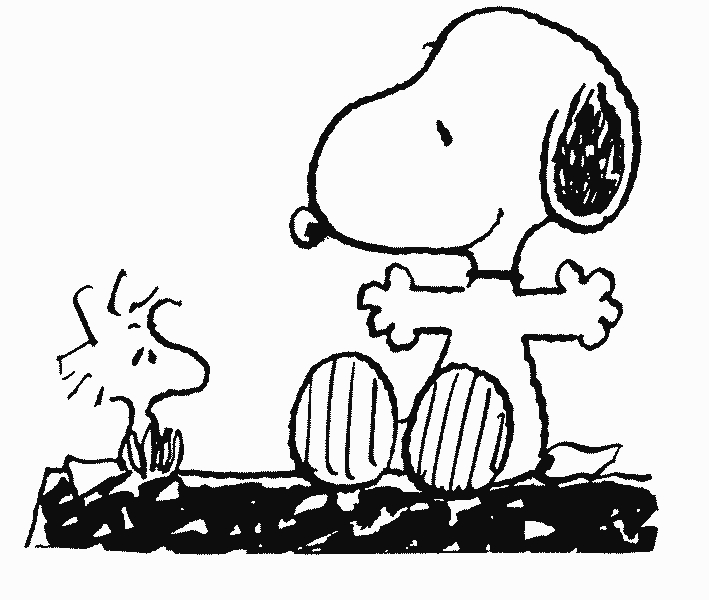 Snoopy en pleine réflexion sur son igloo